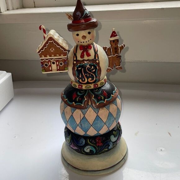 New in box Jim Shore 2009 Festive Winter Wonders Snowman Musical Figurine - Picture 1 of 7